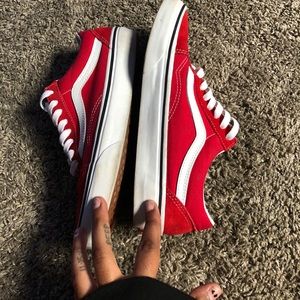 red vans (for sale cheaper on my depop! @callywww)